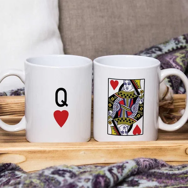 Personalised Initials Couple Mug (King & Queen / K ♥ Q) thumbnail 1