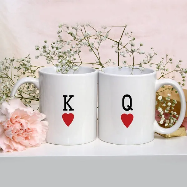 Personalised Initials Couple Mug (King & Queen / K ♥ Q) thumbnail 4
