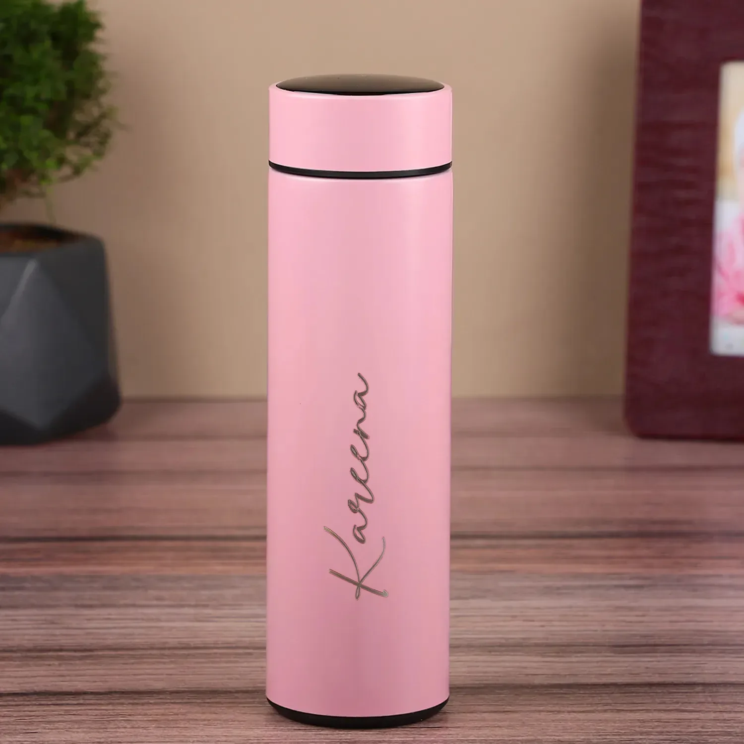 Personalised Name Pink Water Bottle – Custom Stainless Steel Insulated Bottle for Gym, Office & Travel thumbnail 5