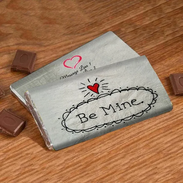 Personalized Be Mine Chocolate Bar with Custom Love Message thumbnail 2