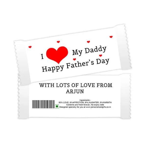 Personalized Chocolate Bar - I Love Daddy thumbnail 1