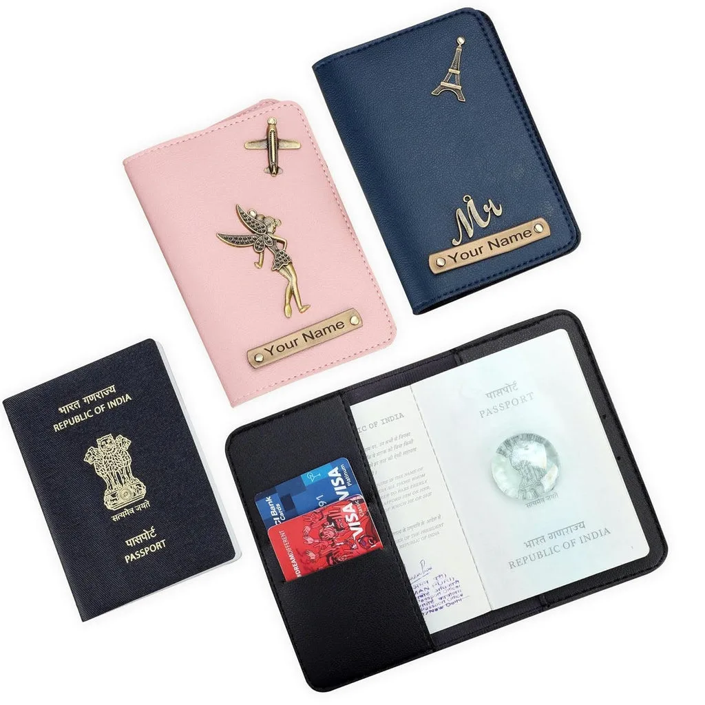Personalized Passport Holder with Charms – For Couples thumbnail 2