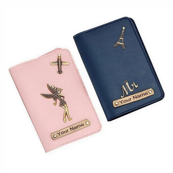 Personalized Passport Holder with Charms – For Couples thumbnail 1