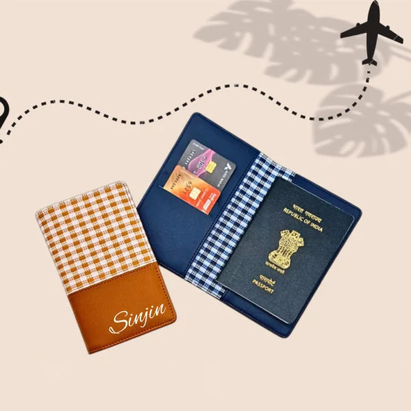 Personalized Gingham Passport Covers – Custom Travel Essentials thumbnail 2