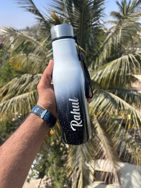 900ml Customised Stainless Steel Cola Bottle | Personalized Name Engraved | Insulated Hot & Cold | With Strap & Steel Cap thumbnail 2