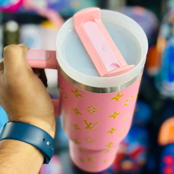 LV Stanley Edition Insulated Stainless Steel Tumbler with Handle & Straw | 1200 ML Hot & Cold Vacuum Cup thumbnail 2