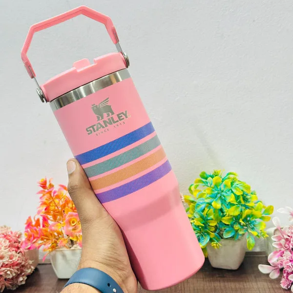 100% Original Stanley Insulated Stainless Steel Tumbler with Handle & Straw | 900 ML Hot & Cold Vacuum Cup thumbnail 2