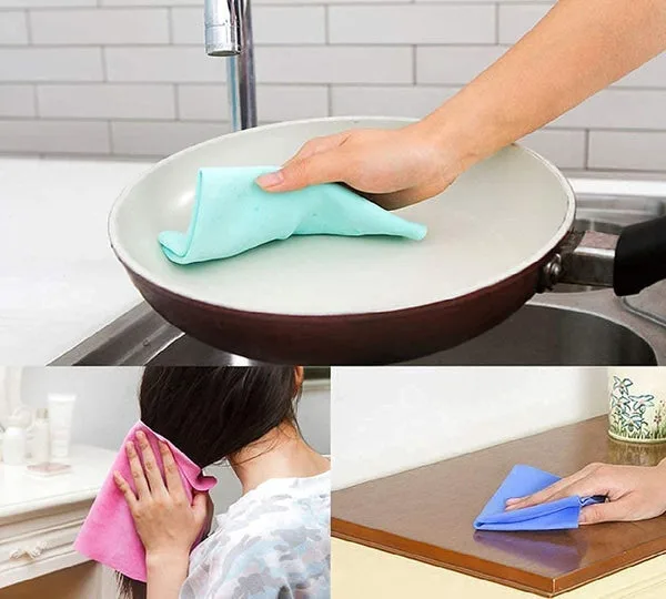 Magic Drying Towel Reusable Water Absorbent Multipurpose Cleaning Cloth for Kitchen thumbnail 2