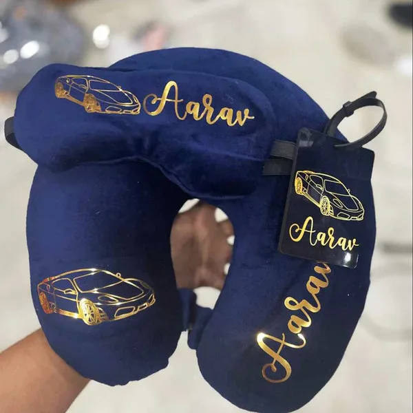 Personalized 3-in-1 Travel Essentials Set – Luggage Tag, Eye Mask & Neck Pillow thumbnail 3