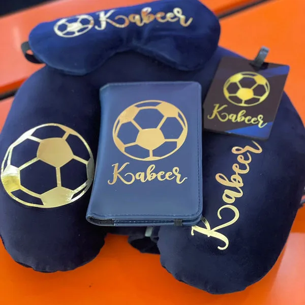 Personalized 4-in-1 Travel Essentials Set – Passport Cover, Luggage Tag, Eye Mask & Neck Pillow thumbnail 2