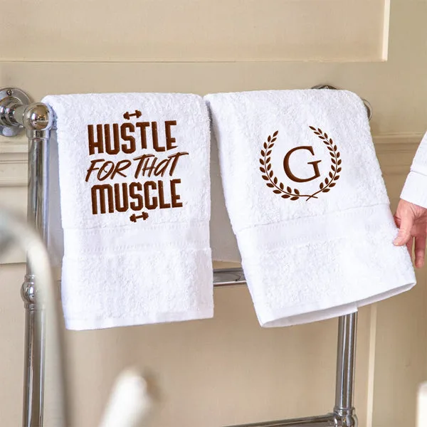 Personalised Towels - Hustle For That Muscle (Pack of 1) thumbnail 2