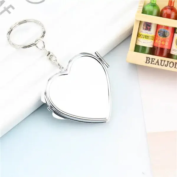 Foldable Metal Pocket Mirror Keychain thumbnail 3