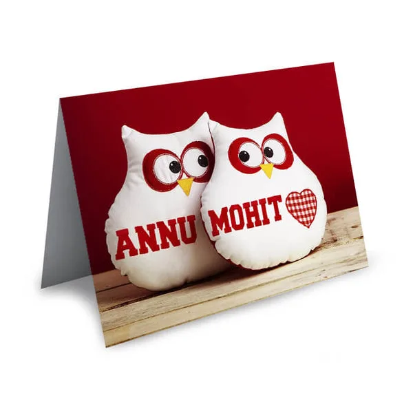 Personalized Card – Owl Heart thumbnail 1