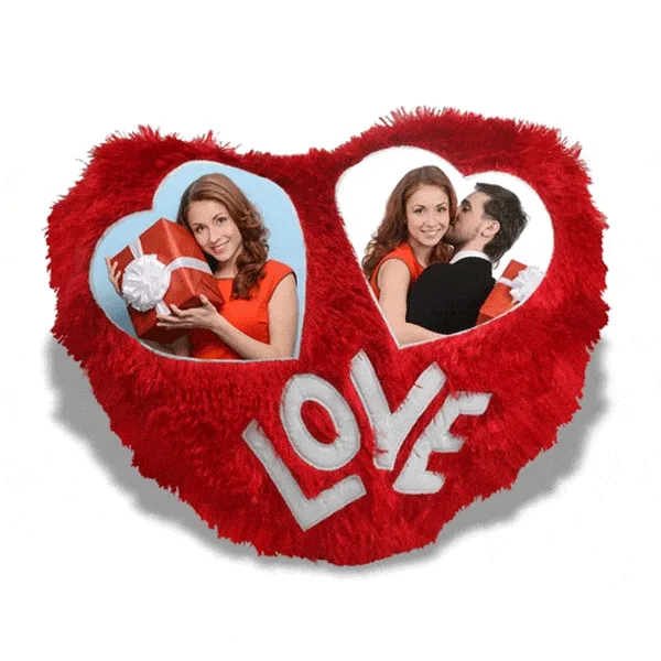 Our Love Story Personalized Fur Cushion – Custom Photo Cushion, Soft Fur Material thumbnail 1