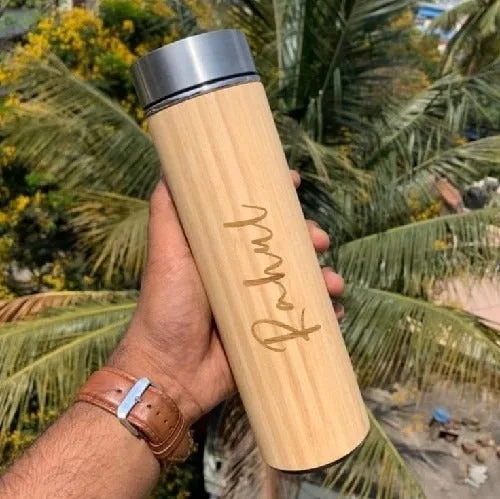 Personalized Wooden Water Bottle with Your Name thumbnail 3