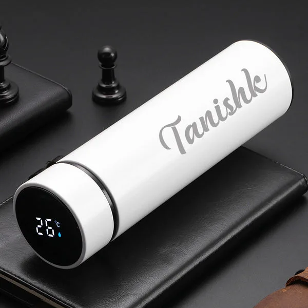 Personalized White Smart Temperature Water Bottle (White 500 mL) thumbnail 2