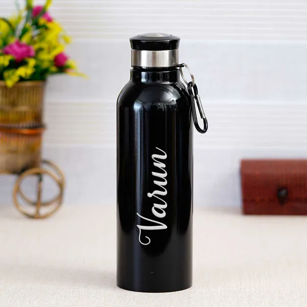 Personalized Aluminium Water Bottle Printed with Your Name for kids, gym, girls, boys, school, office, men, women thumbnail 2