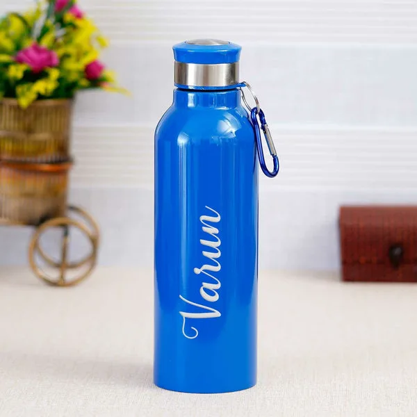 Personalized Aluminium Water Bottle Printed with Your Name for kids, gym, girls, boys, school, office, men, women thumbnail 3