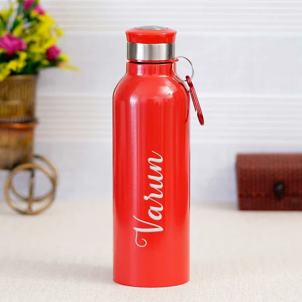 Personalized Aluminium Water Bottle Printed with Your Name for kids, gym, girls, boys, school, office, men, women thumbnail 4