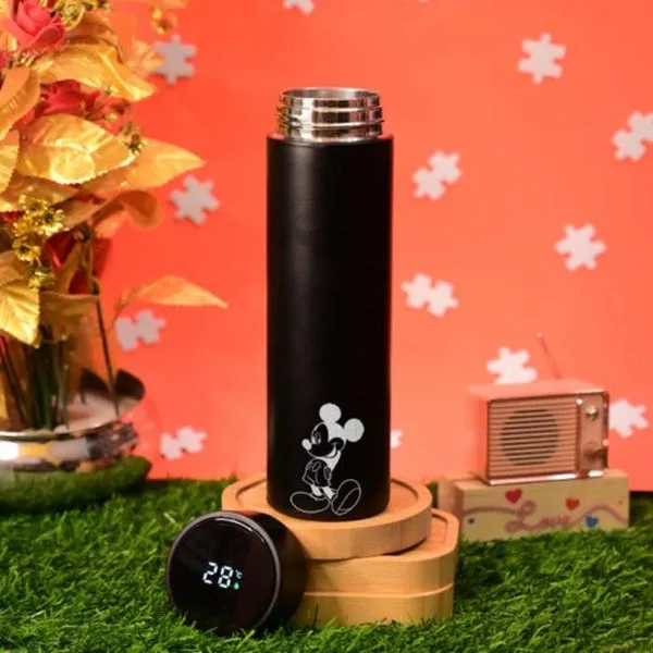 Personalised Black LED Temperature Bottle thumbnail 3