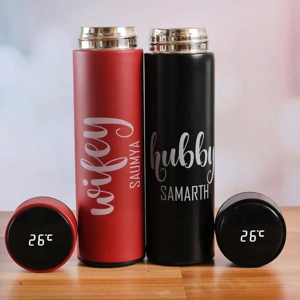 Personalised LED Temperature Bottles- Set Of 2 thumbnail 2