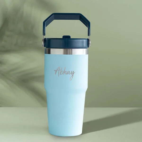 Personalized Insulated Hydro Sipper Bottle with Handle – 600ml Stainless Steel Hot & Cold Bottle thumbnail 3