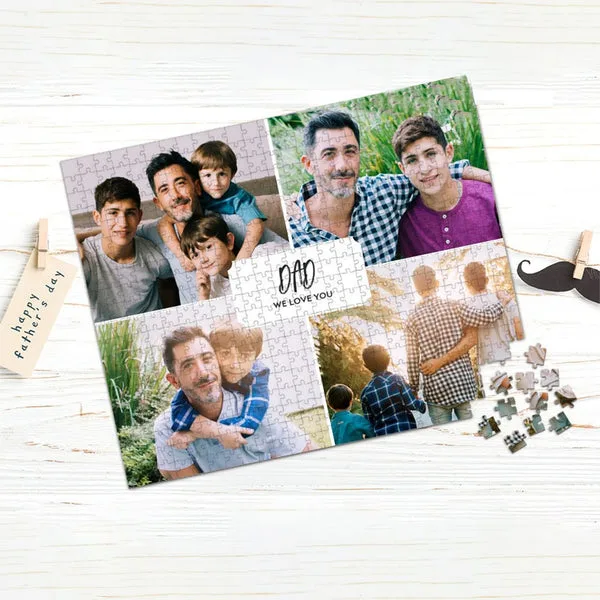 We love you Dad personalized wooden Jigsaw Puzzle thumbnail 1