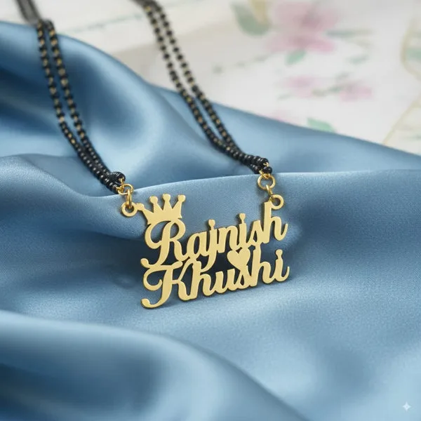 Crown Design Couple Name Mangalsutra thumbnail 2