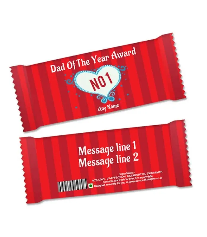 Personalized Chocolate Bar – Dad of the Year thumbnail 1