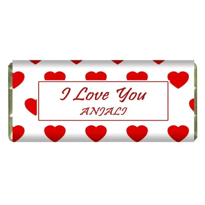 Personalised Little Hearts Chocolate Bar thumbnail 1
