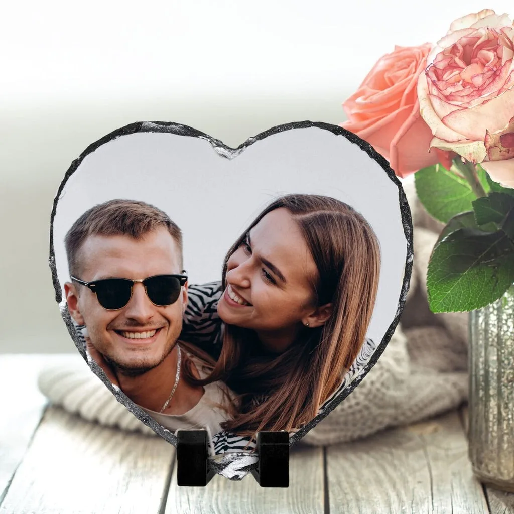 Personalised Photo Print Rock Stone Heart Shape thumbnail 1