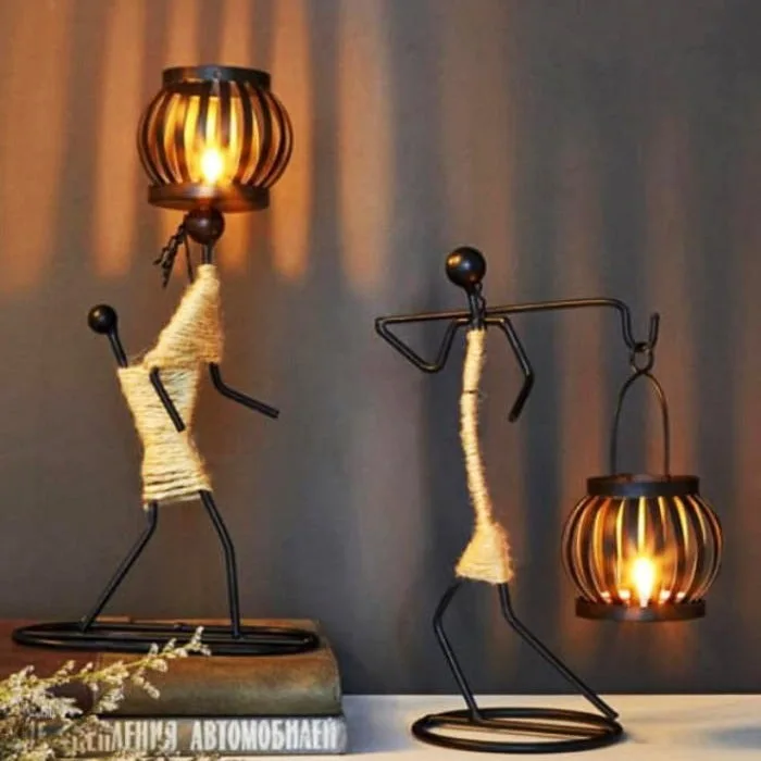 Lady Metal Tea Light Candle Holder (Set of 2) thumbnail 1