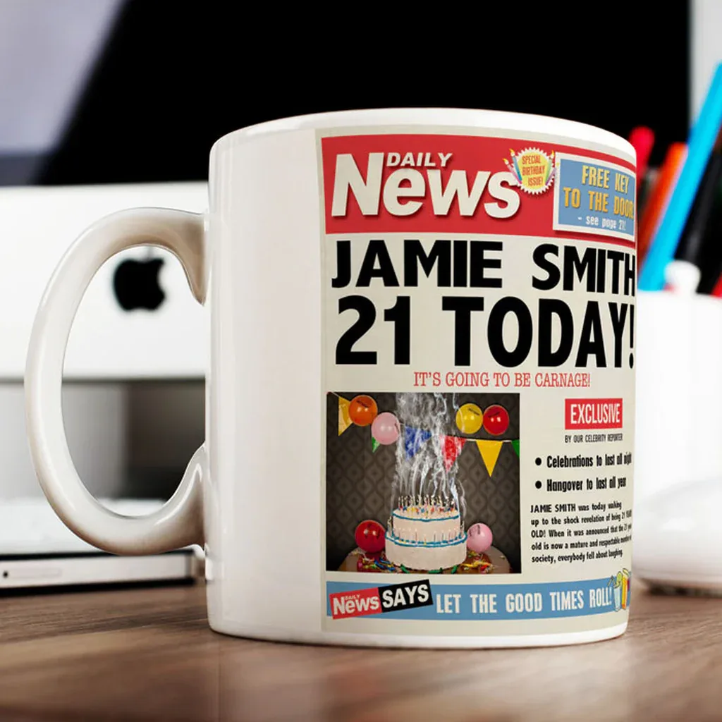 Personalised Mug - 21st Birthday News thumbnail 1