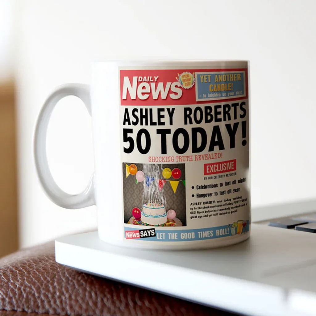 Personalised Mug - 50th Birthday News thumbnail 1