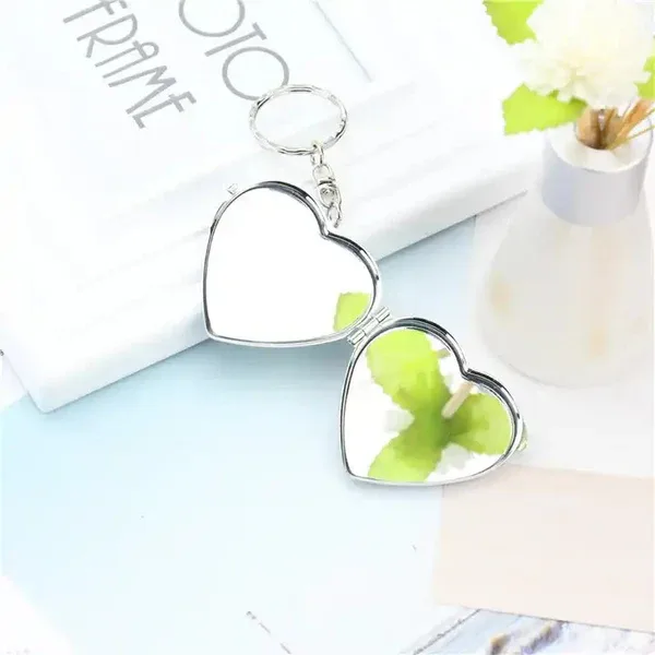 Foldable Metal Pocket Mirror Keychain thumbnail 1