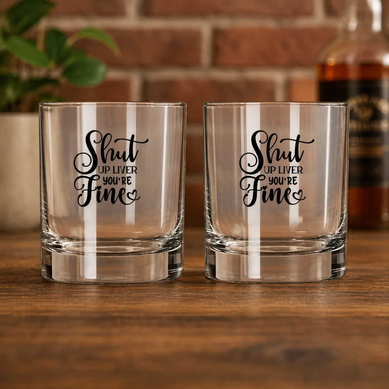 Whiskey Glass – Shut Up Liver Funny Printed Glass (Pack of 1) thumbnail 1