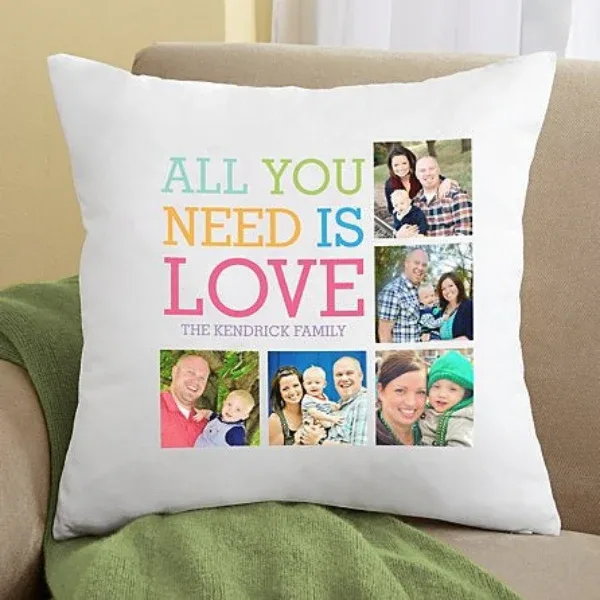 Personalized "All You Need is Love" Photo Cushion